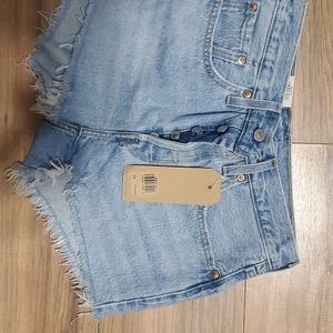 Levis 501 high rise cut off jean shorts